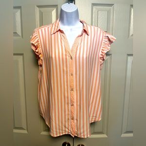 Jane and Delancey button up ss shirt, size L